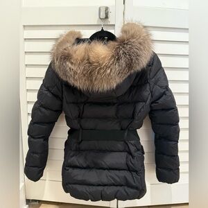 Moncler Belted Jacket with fur hood